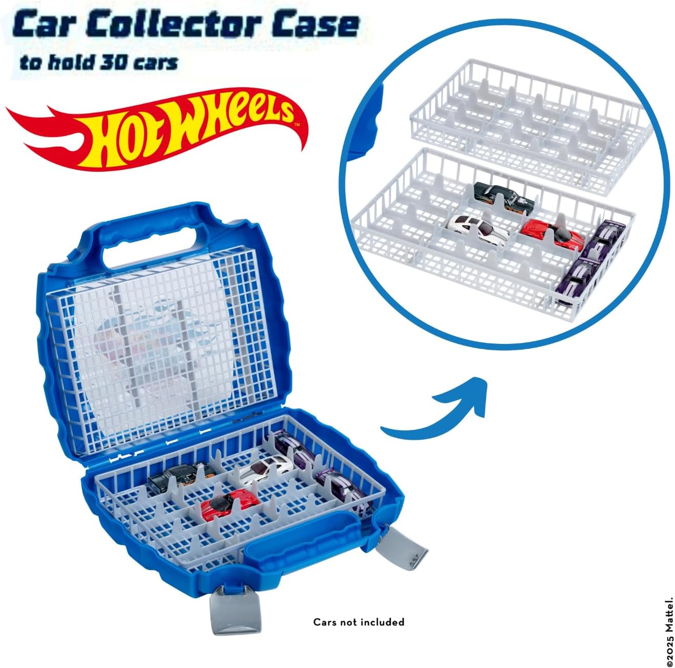 Theo Klein 2823 Hot Wheels-verzamelkoffer I Stevige koffer met opbergvakken voor maximaal 30 auto's I Praktisch, robuust handvat I Afmetingen: 26,6 cm x 32 cm x 8,8 cm I Speelgoed voor kinderen vanaf