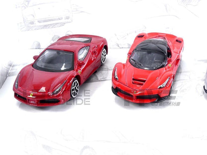 BBURAGO - Geschenkpakket 5 Ferrari Drives - 5 realistische iconische automodellen van 3" inch, officiële Ferrari-licentie, aanbevolen leeftijd 3+ jaar