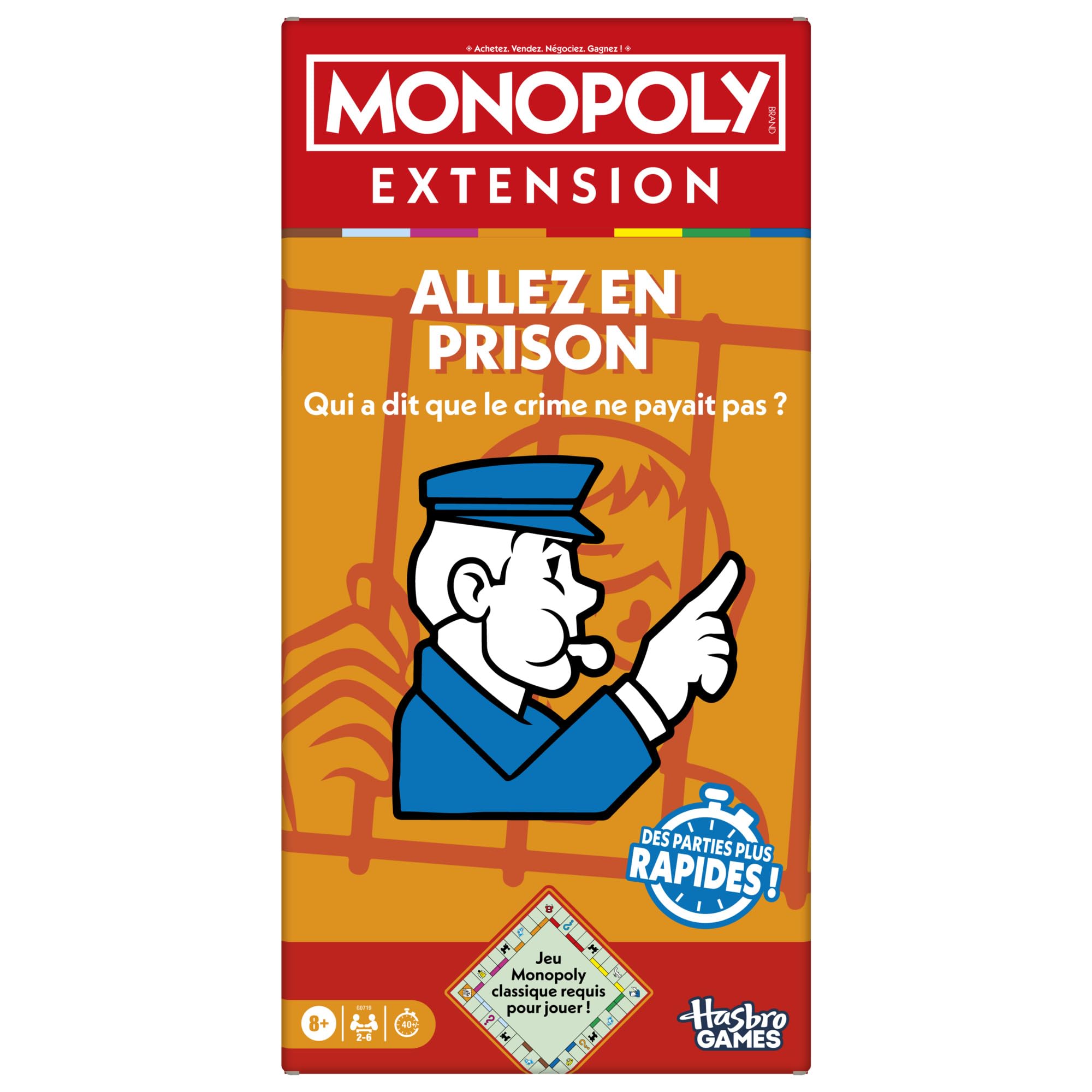 Monopoly, uitbreiding Ga naar de gevangenis (klassiek monopoly-spel vereist om te spelen) - Franse versie