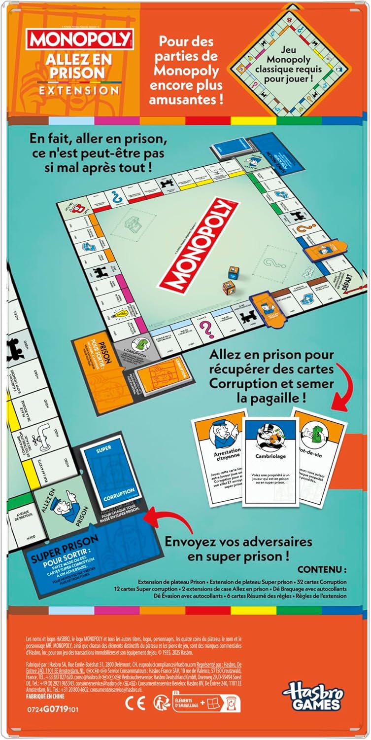 Monopoly, uitbreiding Ga naar de gevangenis (klassiek monopoly-spel vereist om te spelen) - Franse versie