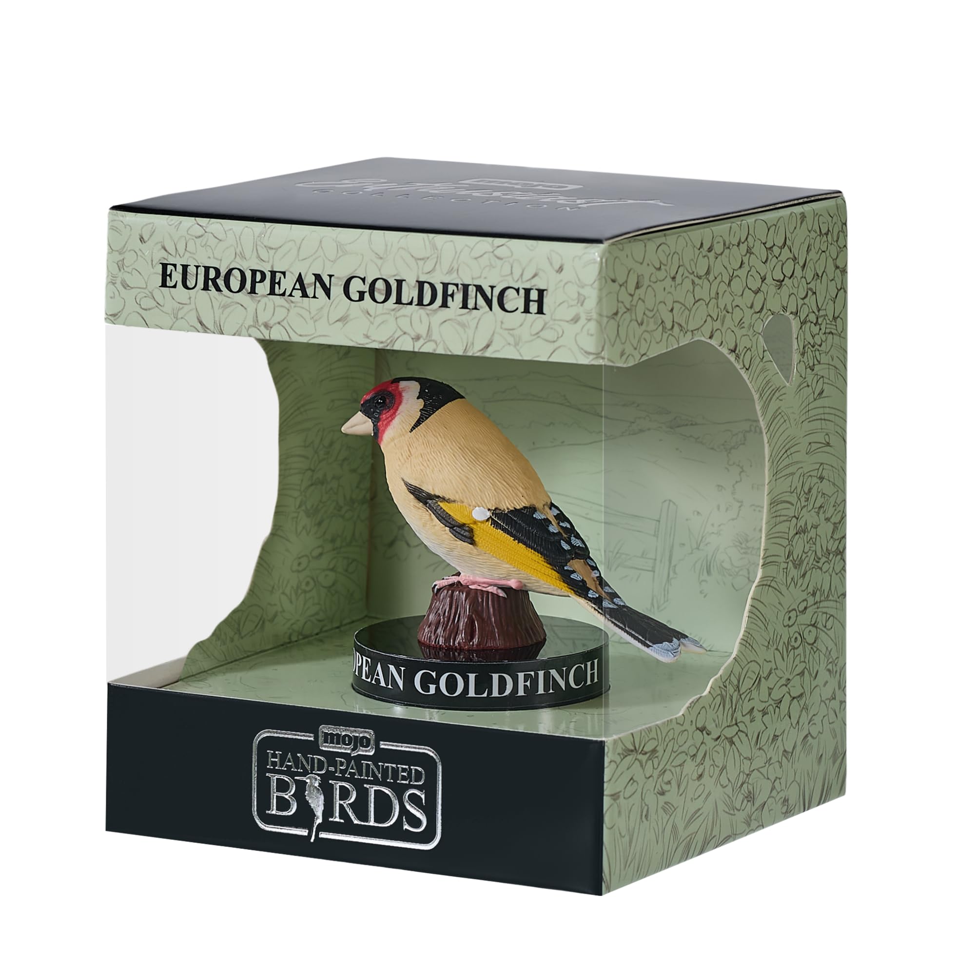 MOJO | Bird Enthusiast Collection Series 1 Handgeschilderde figuren, verzamelobjecten voor dieren in het wild, speelgoed, gedetailleerde sculpturen met QR-code voor leuke weetjes (Europees goudgevecht
