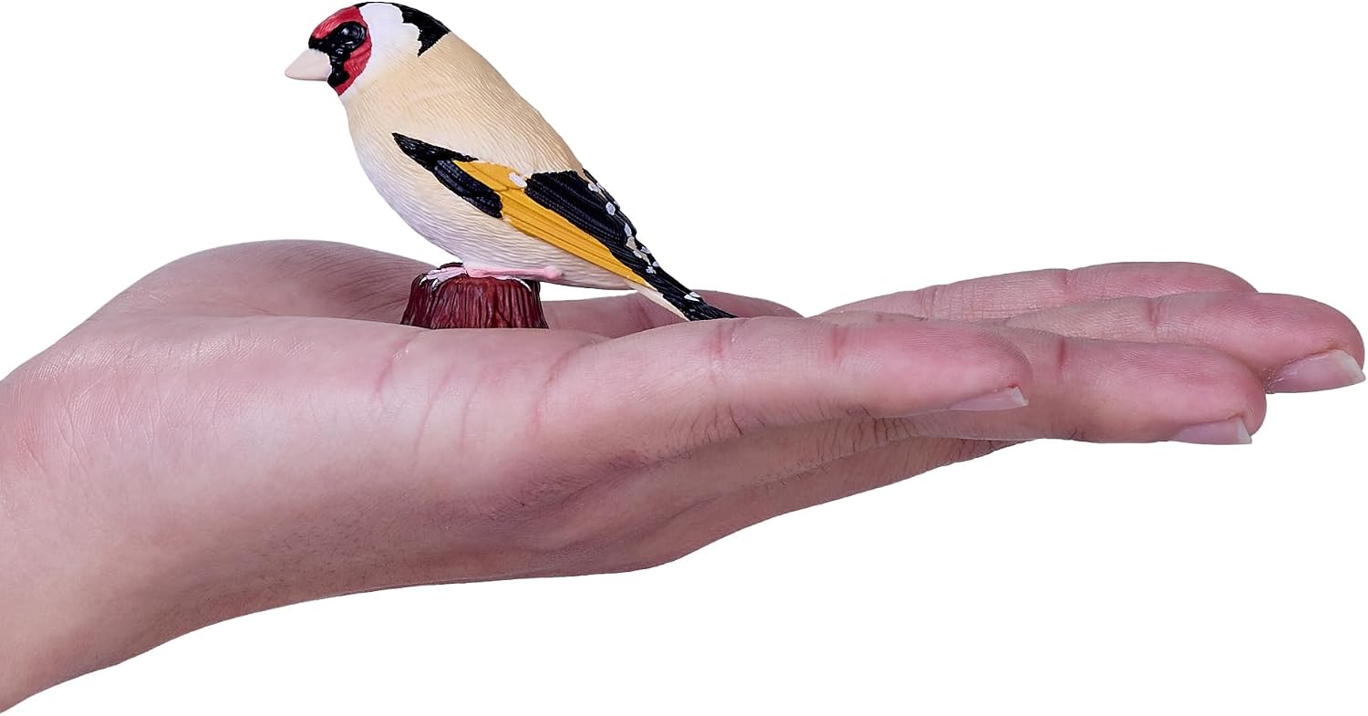 MOJO | Bird Enthusiast Collection Series 1 Handgeschilderde figuren, verzamelobjecten voor dieren in het wild, speelgoed, gedetailleerde sculpturen met QR-code voor leuke weetjes (Europees goudgevecht