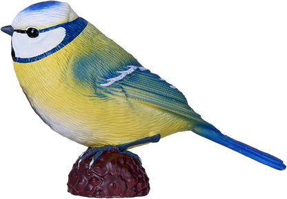 MOJO Blue Tit Garden Bird Enthusiast Collection Serie 1, handgeschilderde beeldjes, verzamelobjecten voor dieren in het wild, speelgoed, gedetailleerde sculpturen met QR-code voor leuke weetjes