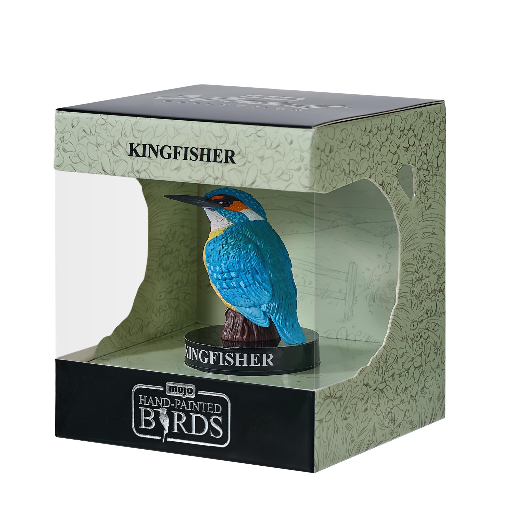 MOJO Bird Enthusiast Collection 1 - Handgeschilderde figuren, verzamelobjecten, speelgoed, gedetailleerde sculpturen met QR-code voor leuke weetjes (ijsvogel