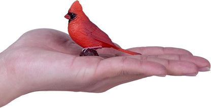 MOJO | American Red Cardinal Garden Bird Enthusiast Collection Series 1, handgeschilderde beeldjes, verzamelobjecten voor dieren in het wild, speelgoed, gedetailleerde sculpturen met QR-code voor