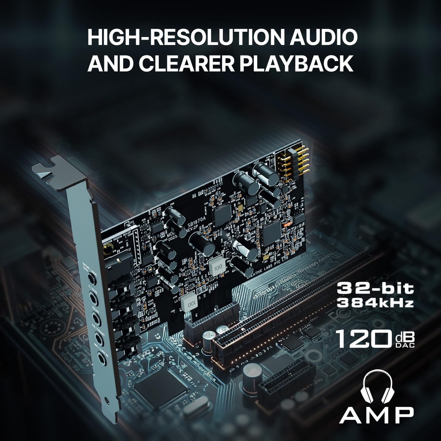 CREATIVE Sound Blaster Audigy Fx Pro Hi-res PCI-e geluidskaart met 7.1 discrete en virtuele surround en AutoEq voor pc