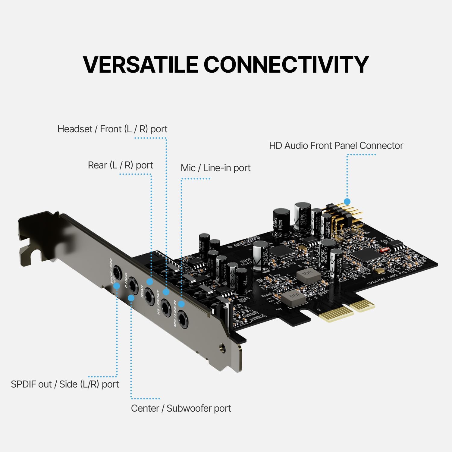 CREATIVE Sound Blaster Audigy Fx Pro Hi-res PCI-e geluidskaart met 7.1 discrete en virtuele surround en AutoEq voor pc