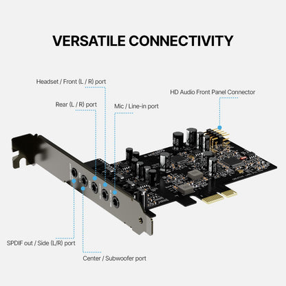 CREATIVE Sound Blaster Audigy Fx Pro Hi-res PCI-e geluidskaart met 7.1 discrete en virtuele surround en AutoEq voor pc