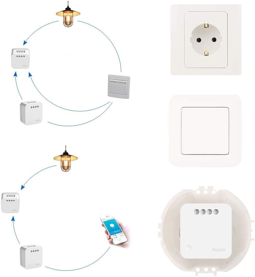 Aqara Single Switch T1 (No Neutral) - Zigbee 3.0 - Inbouw Module - Zonder Nuldraad