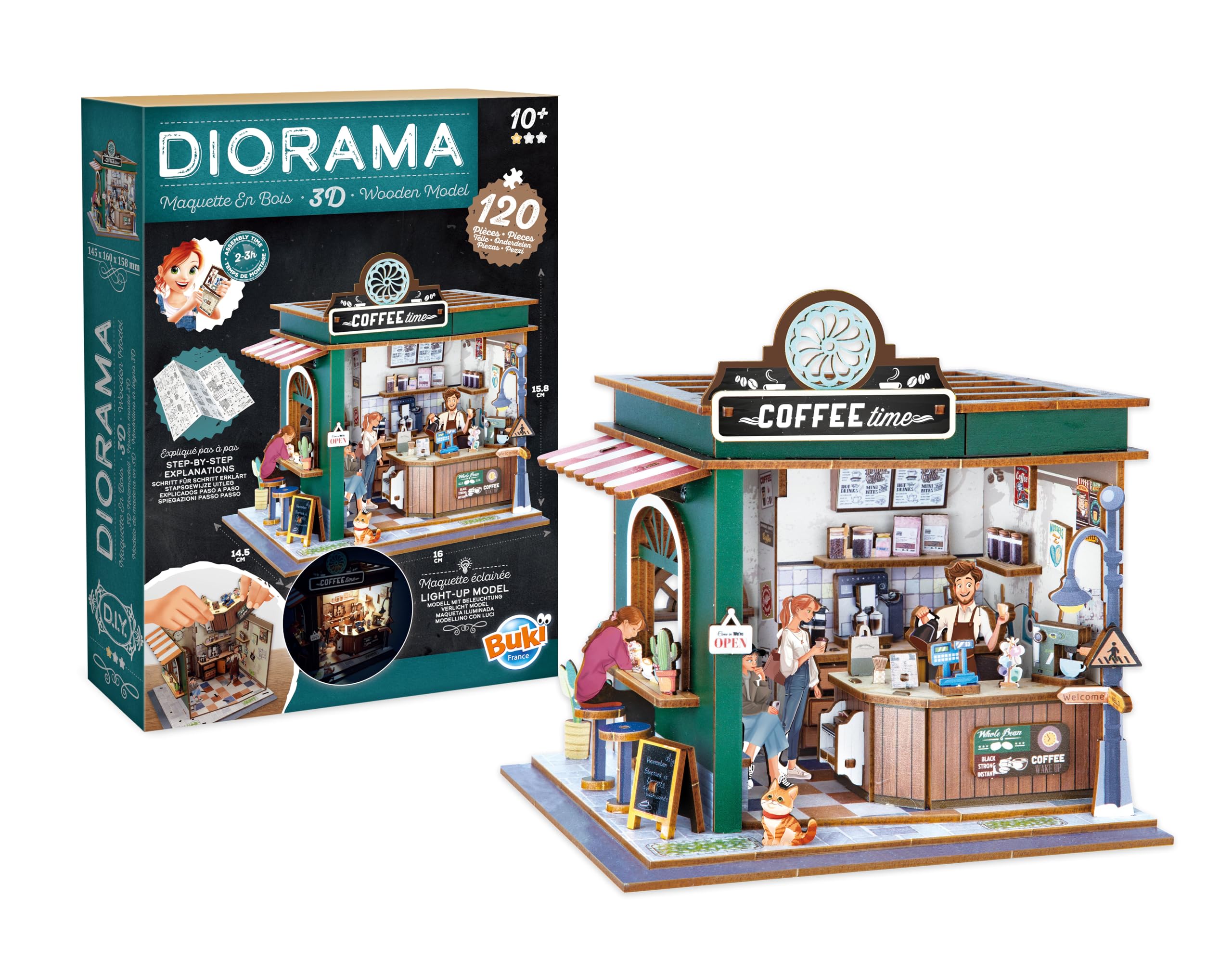 Houten Bouwpakket Diorama Cafe - 120Dlg.