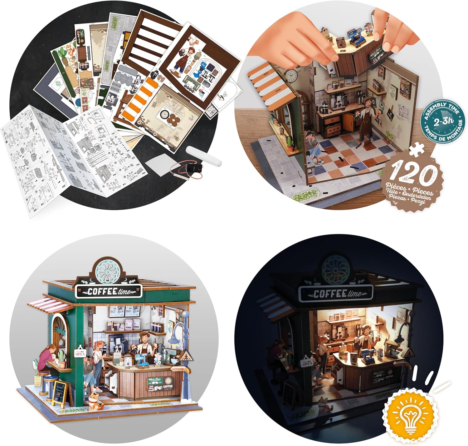 Houten Bouwpakket Diorama Cafe - 120Dlg.