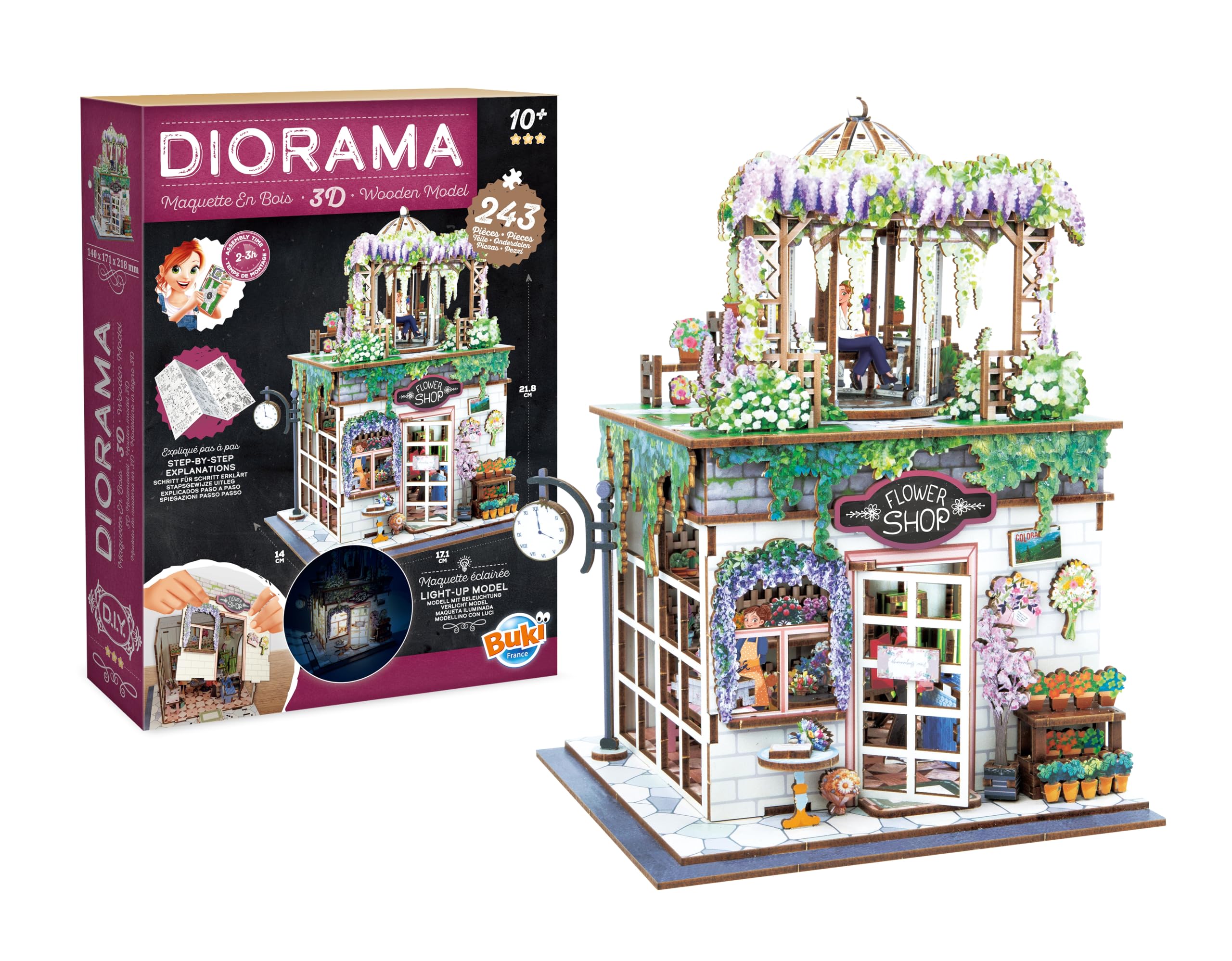 Houten Bouwpakket Diorama Bloemenwinkel - 243Dlg.