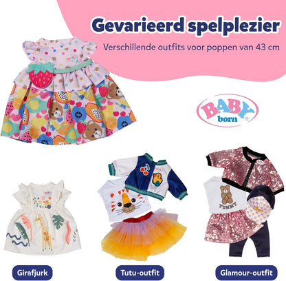 Baby Born Fruitjurk Met Aardbeien Handtas - 43Cm