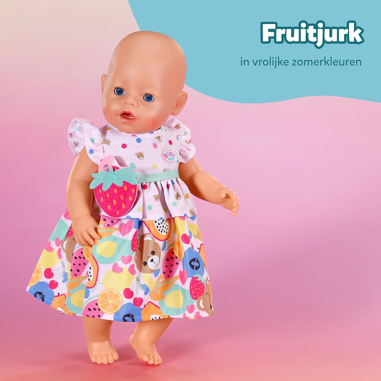 Baby Born Fruitjurk Met Aardbeien Handtas - 43Cm