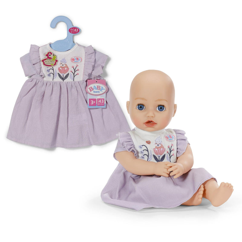 BABY born Jurk Bos - met geborduurd bosmotief voor 43 cm poppen