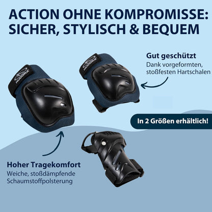 Hudora Biomechanische Elleboog- En Kniebeschermer Set Comfort S - Blauw