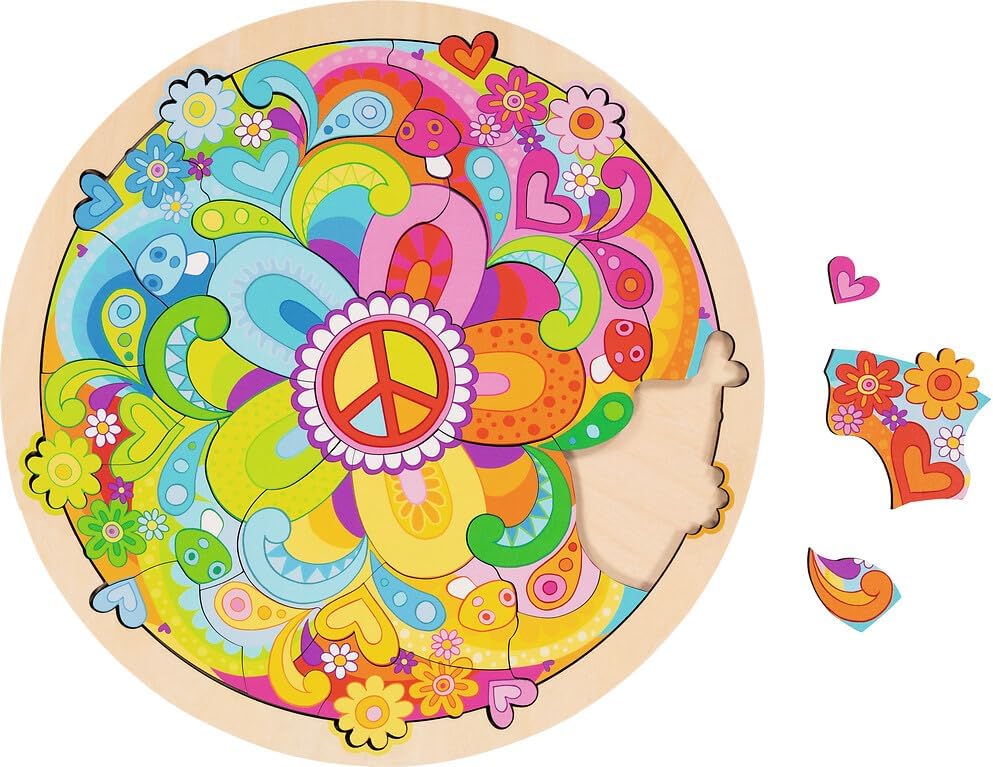 Goki Houten Puzzel Mandala Bloemen - 34Dlg.