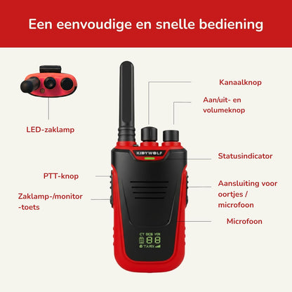 Kidywolf Kidytalk Walkie Talkies Blauw/Rood