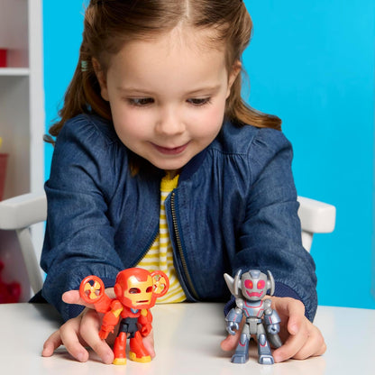 Disney Jr. Series Marvel's Iron Man and his Awesome Friends Iron Antics Pack, 7.6 cm Iron Man and Ultron Action Figure 2-Pack, Super Hero Toys, Figures, Ages 3+