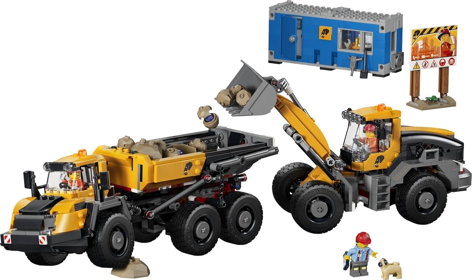 LEGO City Kiepwagen en voorlader Voertuigen - Bouwpakket voor Kinderen met Bouwplaatsvoertuigen, Werkende Functies en 3 Minifiguren - STEM Cadeau voor Jongens en Meisjes Vanaf 8 Jaar - 60494