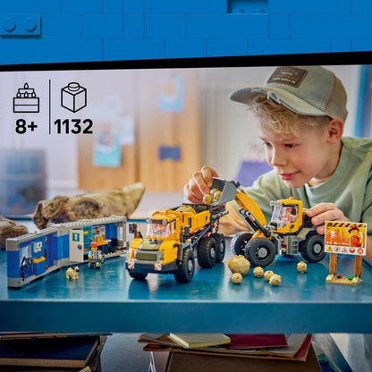 LEGO City Kiepwagen en voorlader Voertuigen - Bouwpakket voor Kinderen met Bouwplaatsvoertuigen, Werkende Functies en 3 Minifiguren - STEM Cadeau voor Jongens en Meisjes Vanaf 8 Jaar - 60494