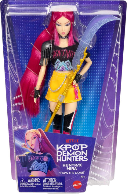 Mattel Kpop Demon Hunters HUNTR/X Mira Fashion Doll | Wearing “How It’s Done” Performance Look, Sword Accessory, Inspired by the Movie