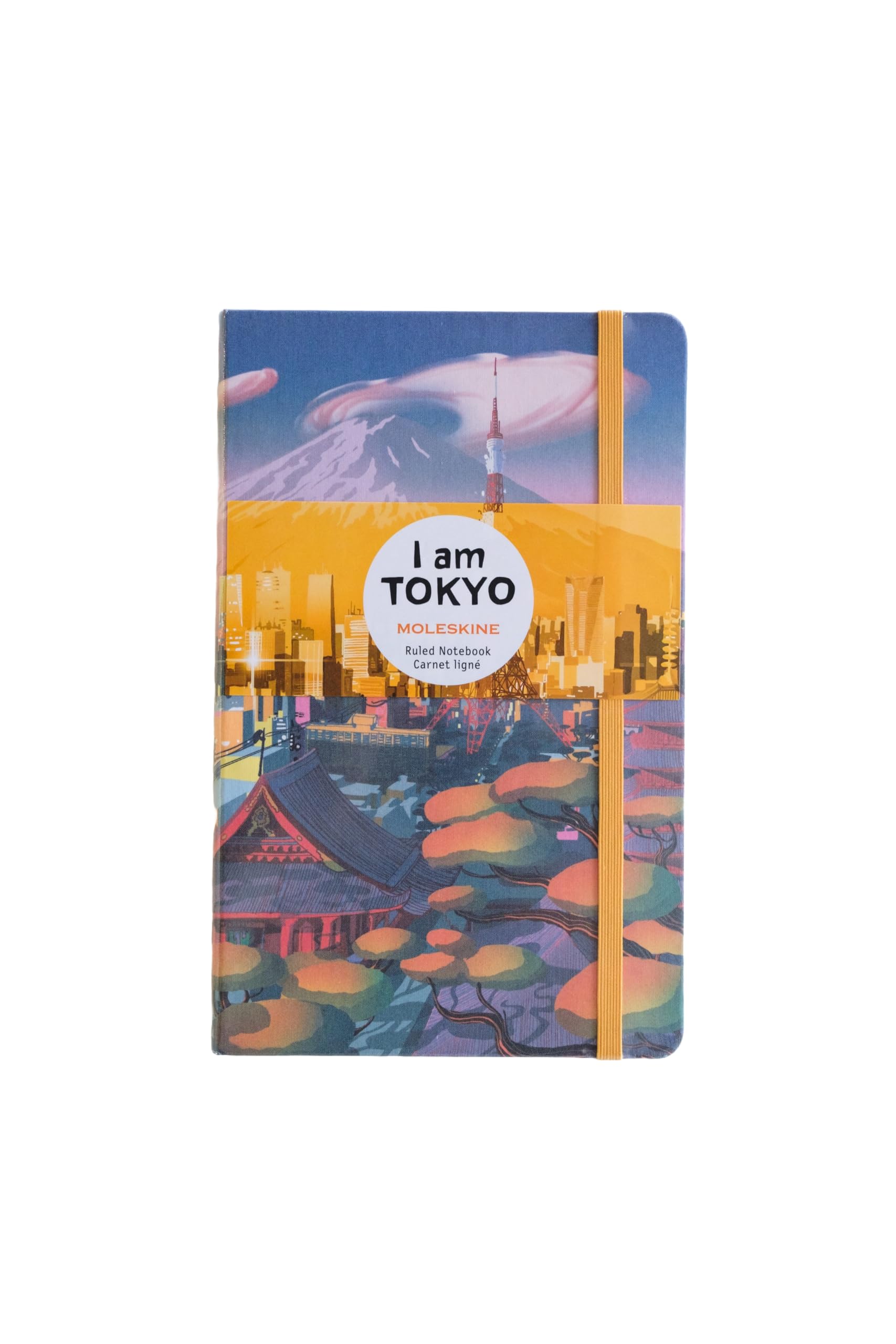 Moleskine I Am Tokyo Ruled Notebook, Hard Canvas Cover and Elastic Closure, Large 13 x 21 cm, Tokyo Theme