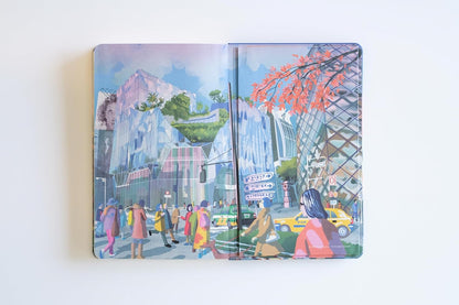 Moleskine I Am Tokyo Ruled Notebook, Hard Canvas Cover and Elastic Closure, Large 13 x 21 cm, Tokyo Theme