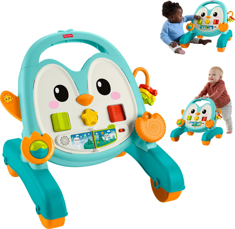 Fisher-Price, Musical Penguin Blue 2 in 1 with 8 Activities, Music and Sounds for First Steps, for Babies 6 Months and Up