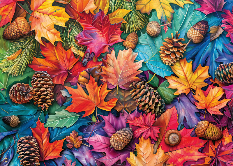 Ravensburger Autumn Riches 500 Piece Large Format Jigsaw Puzzle for Adults & Families – Colourful Autumn Leaves, Pinecones & Acorns – Relaxing Seasonal Puzzle Gift