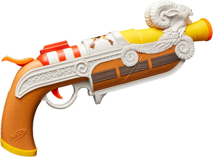 Nerf Netflix One Piece Going Merry Blaster, Clip On Holster, 8 Nerf Elite Darts, Inspired by the Netflix TV Series, Toys & Gifts for Children Aged 8+
