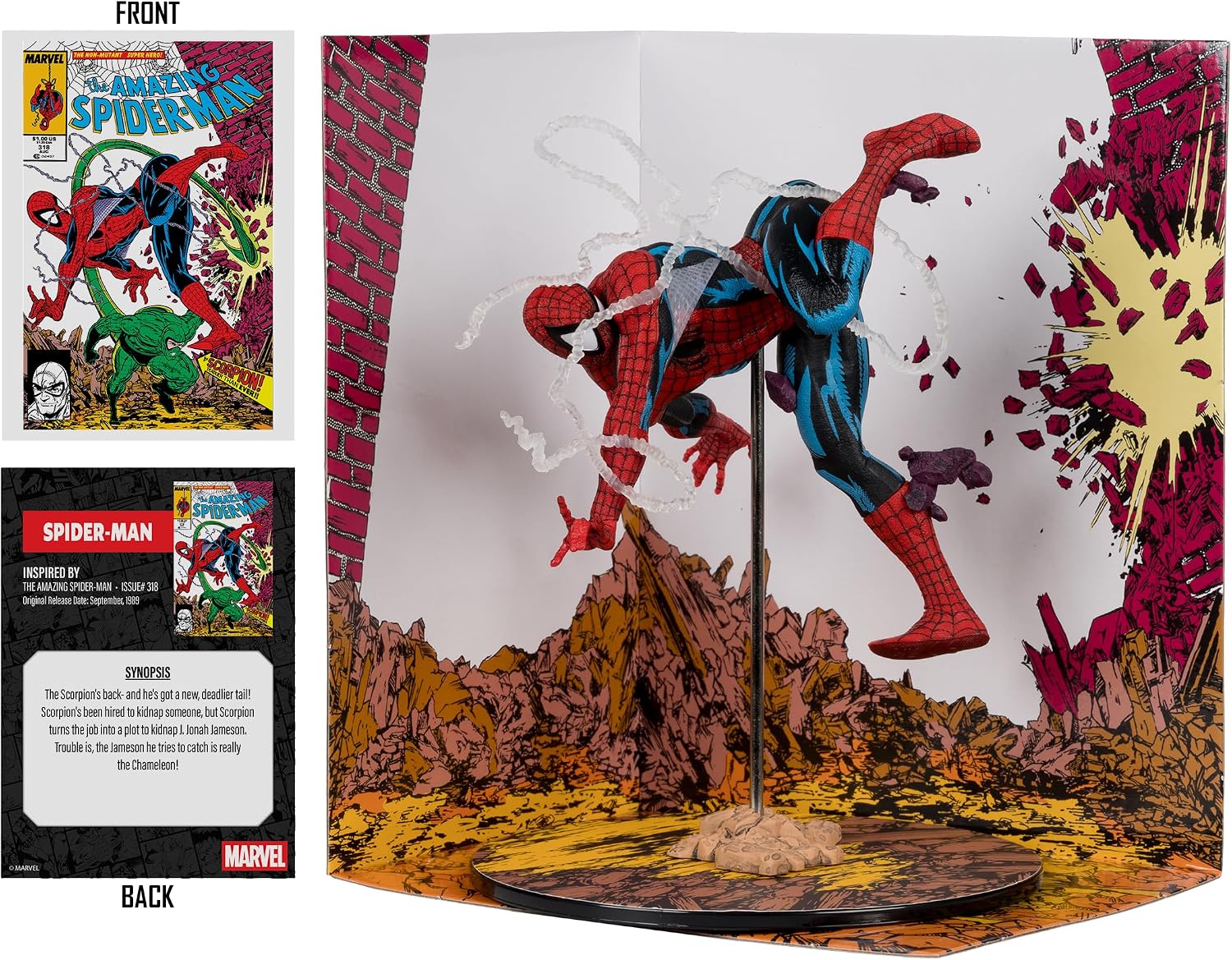 McFarlane Toys- Marvel Spider-Man 1:10th Scale Collectible (Amazing Spider-Man #318