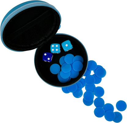 Official Manchester City Football Pocket Dice Game | Licensed Travel Dice Game for 2 Players | Fast-Paced Football Strategy Game with Tokens, Cards & Goal Scoring Action | Portable Family Game