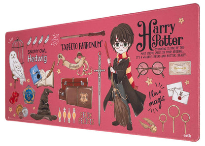 Grupo Erik XL Gaming Mauspad Harry Potter - Gaming Mousepad Groß - Mousepad XXL - Mauspad Gaming - rutschfeste Unterseite, Wasserabweisend und verstärkte Kanten - Harry Potter Fanartikel
