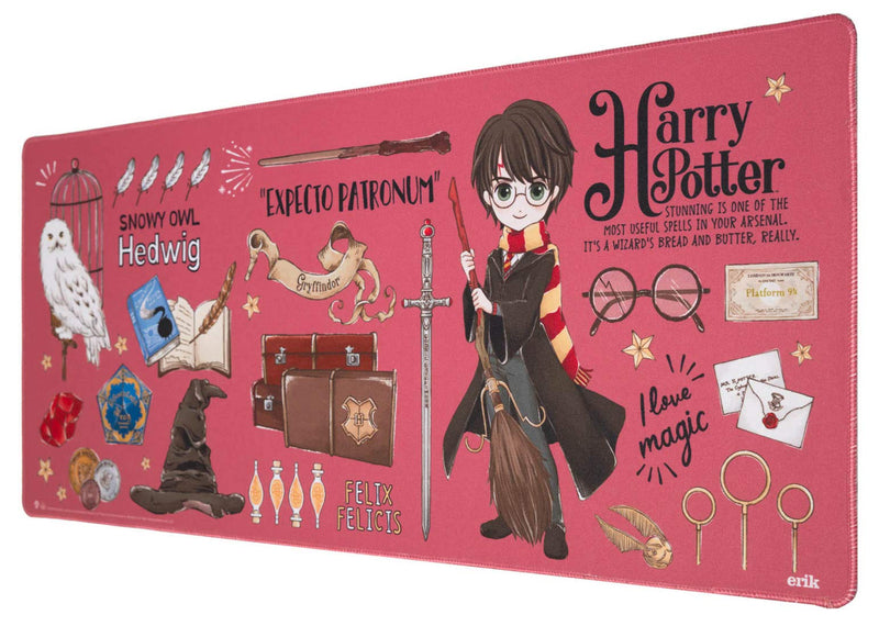 Grupo Erik XL Gaming Mauspad Harry Potter - Gaming Mousepad Groß - Mousepad XXL - Mauspad Gaming - rutschfeste Unterseite, Wasserabweisend und verstärkte Kanten - Harry Potter Fanartikel