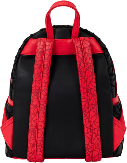 Loungefly Marvel: Spider-Man - Web - Mini zaino ricamato 3D con ciondolo a cerniera - Borse da collezione