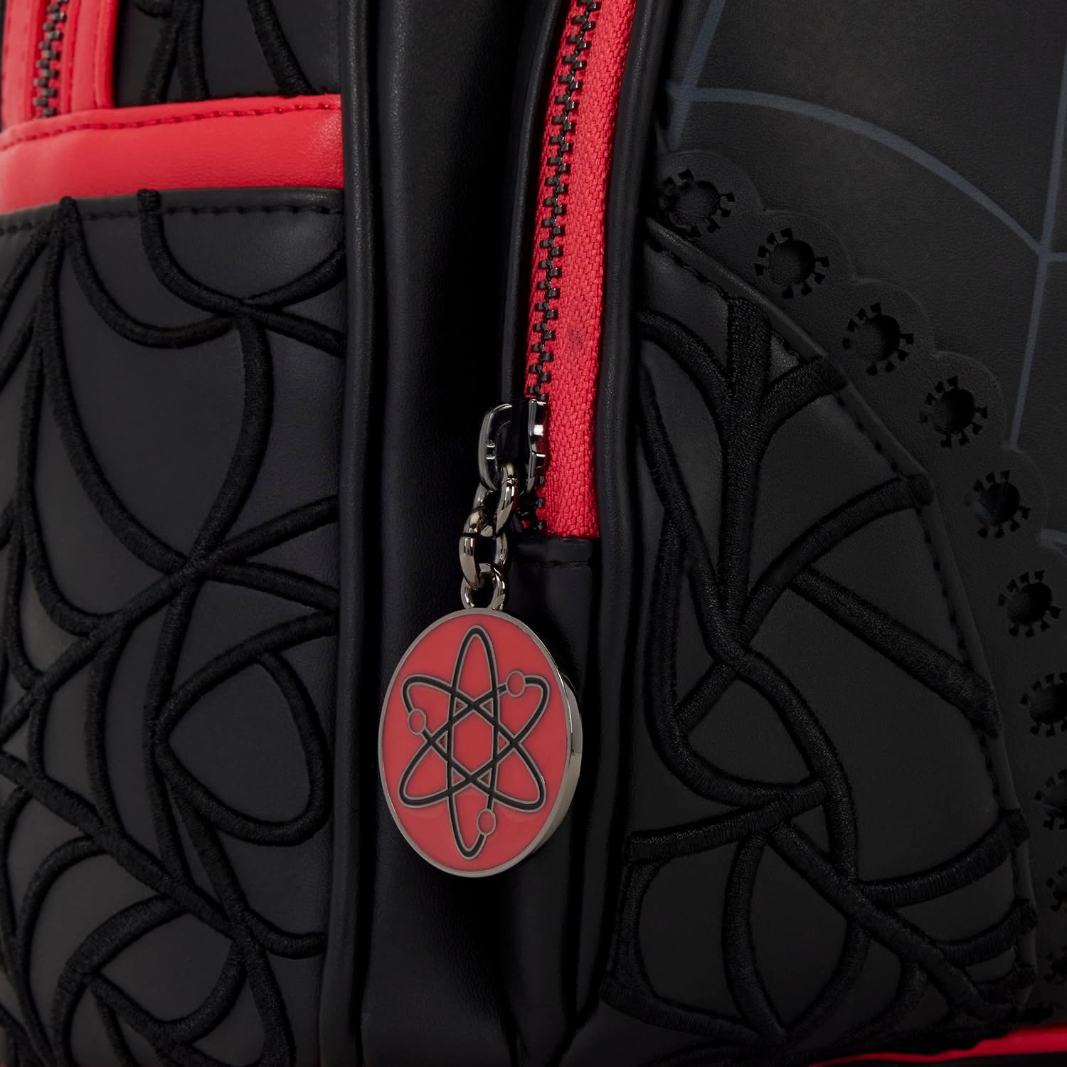 Loungefly Marvel: Spider-Man - Web - Mini zaino ricamato 3D con ciondolo a cerniera - Borse da collezione