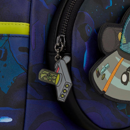 Loungefly Cartoon Network: Rick and Morty - Space Cruiser - Mini Backpack with Zipper Charm - Glow-in-the-Dark - Collectible Bags