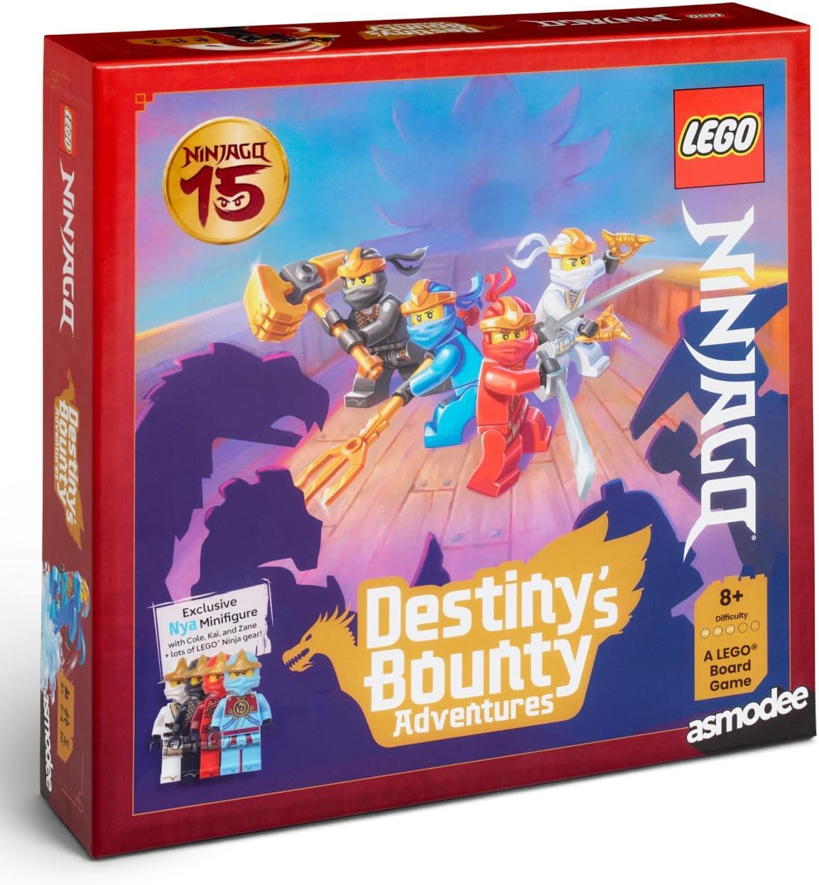 Asmodee LEGO Ninjago: Destiny’s Bounty Adventures! The official LEGO Ninjago board game. Cooperative adventure game for families. Play time 30 mins, for 2-4 players, Ages 8 and above, English | Cooper