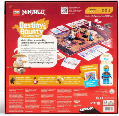 Asmodee LEGO Ninjago: Destiny’s Bounty Adventures! The official LEGO Ninjago board game. Cooperative adventure game for families. Play time 30 mins, for 2-4 players, Ages 8 and above, English | Cooper