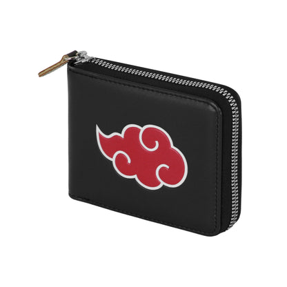 Naruto Clouds-Portafoglio Man zip, Nero 12 x 10 cm