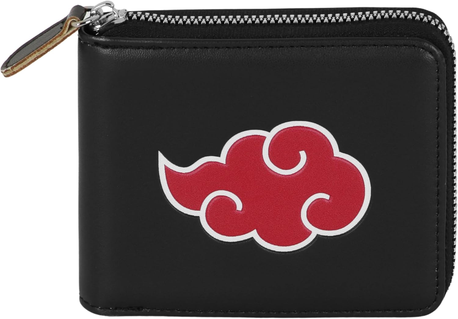 Naruto Clouds-Portafoglio Man zip, Nero 12 x 10 cm