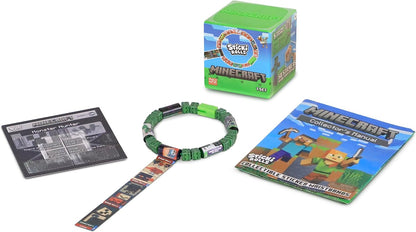 Sticki Rolls Minecraft Mystery Capsule – Officially Licensed Wristband with 50 Holographic Stickers, 4 Rarity Levels to Collect