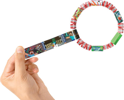 Sticki Rolls Minecraft Mystery Capsule – Officially Licensed Wristband with 50 Holographic Stickers, 4 Rarity Levels to Collect
