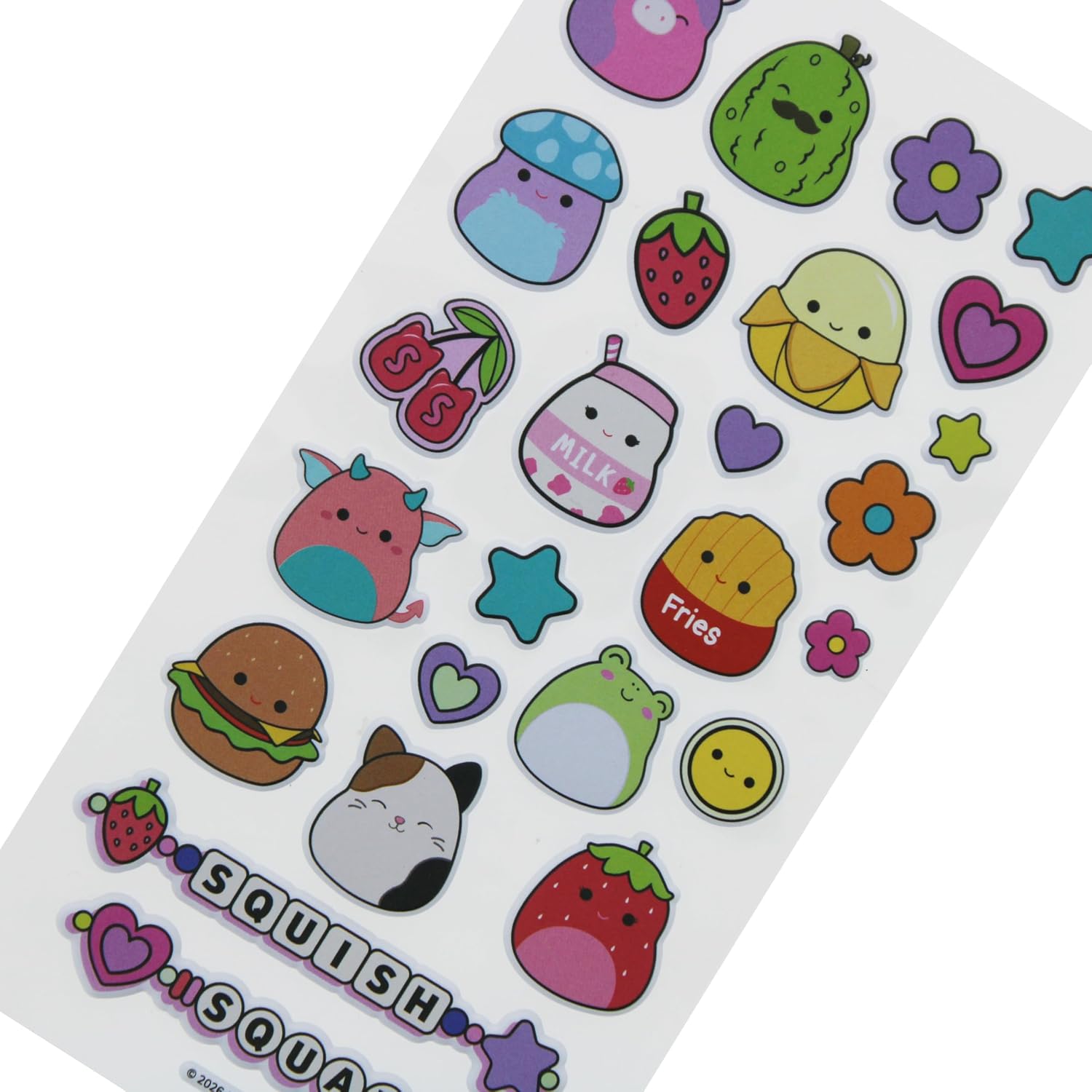 Squishmallows Puffy Stickers | 25 Cute Kawaii Stickers for Kids | Official Squishmallows Sticker Sheet for Crafts, Scrapbooks & School Supplies