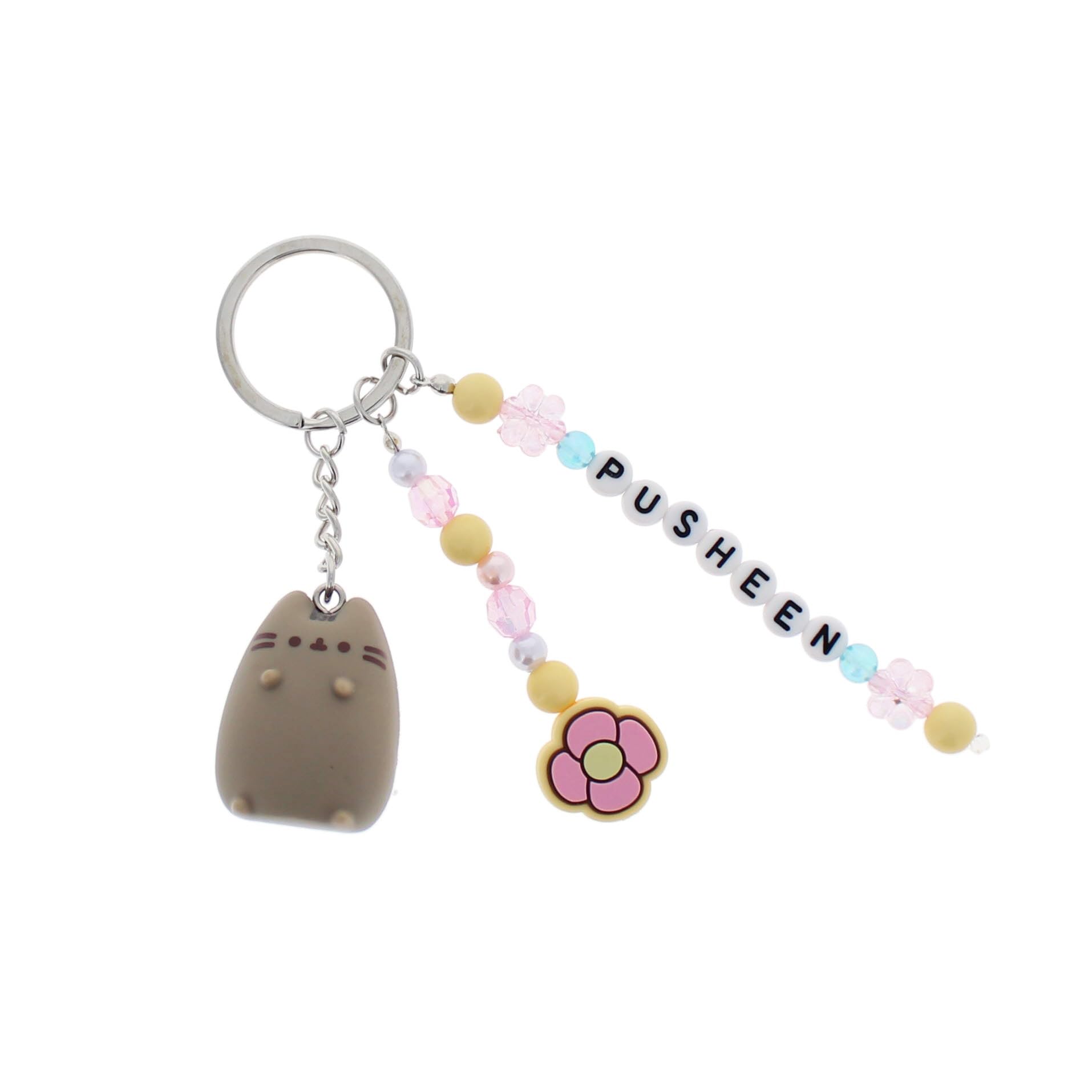 Blueprint Collections Portachiavi Pusheen | Simpatico portachiavi con perline Kawaii con ciondolo Pusheen | Divertente portachiavi per borsa kawaii | Regali e accessori Pusheen