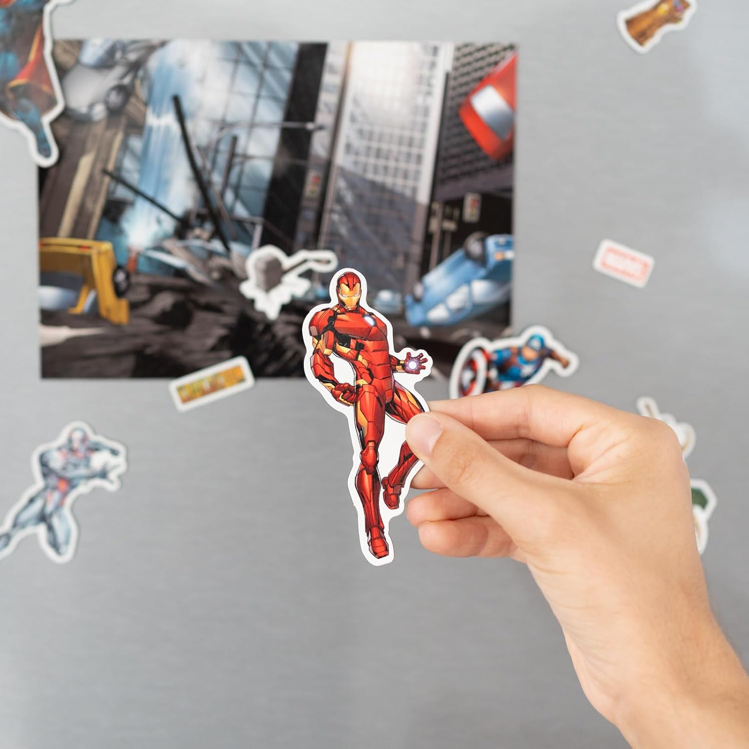 Grupo Erik | Set d'Aimants Découpés Marvel Avengers | Magnets Frigo | Lot d'Aimants Décorés | Déco Frigo et Tableau Magnétique, À Collectionner, Idée Cadeau