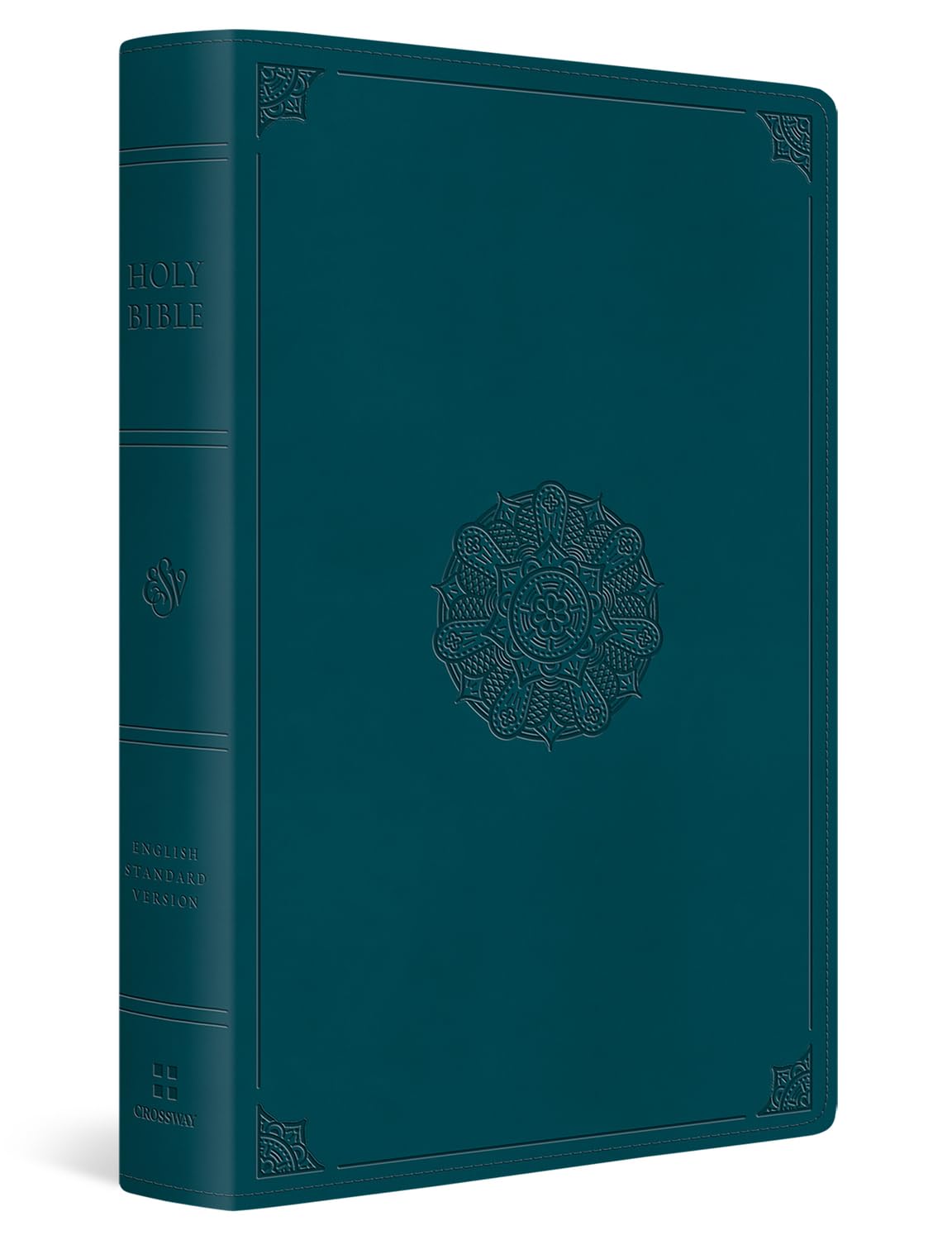 ESV Giant Print Thinline Bible, Red Letter (TruTone, Deep Teal, Emblem Design