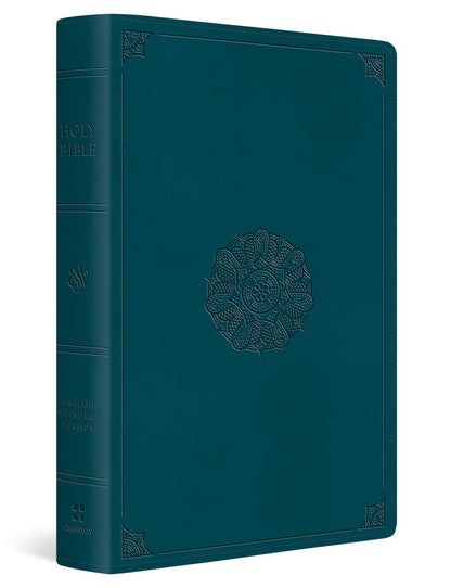 ESV Giant Print Thinline Bible, Red Letter (TruTone, Deep Teal, Emblem Design
