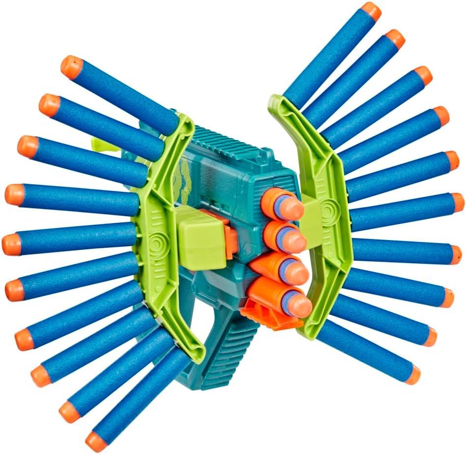 Nerf Rebel Ops Ammohawk Blaster with 20 Nerf Elite Foam Darts & 2 Dartshield Attachments, Children's Gift Toys, Ages 8+